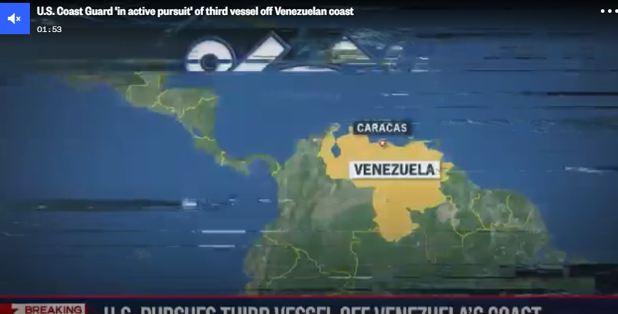 U.S. Coast Guard 'in active pursuit' of third vessel off Venezuela